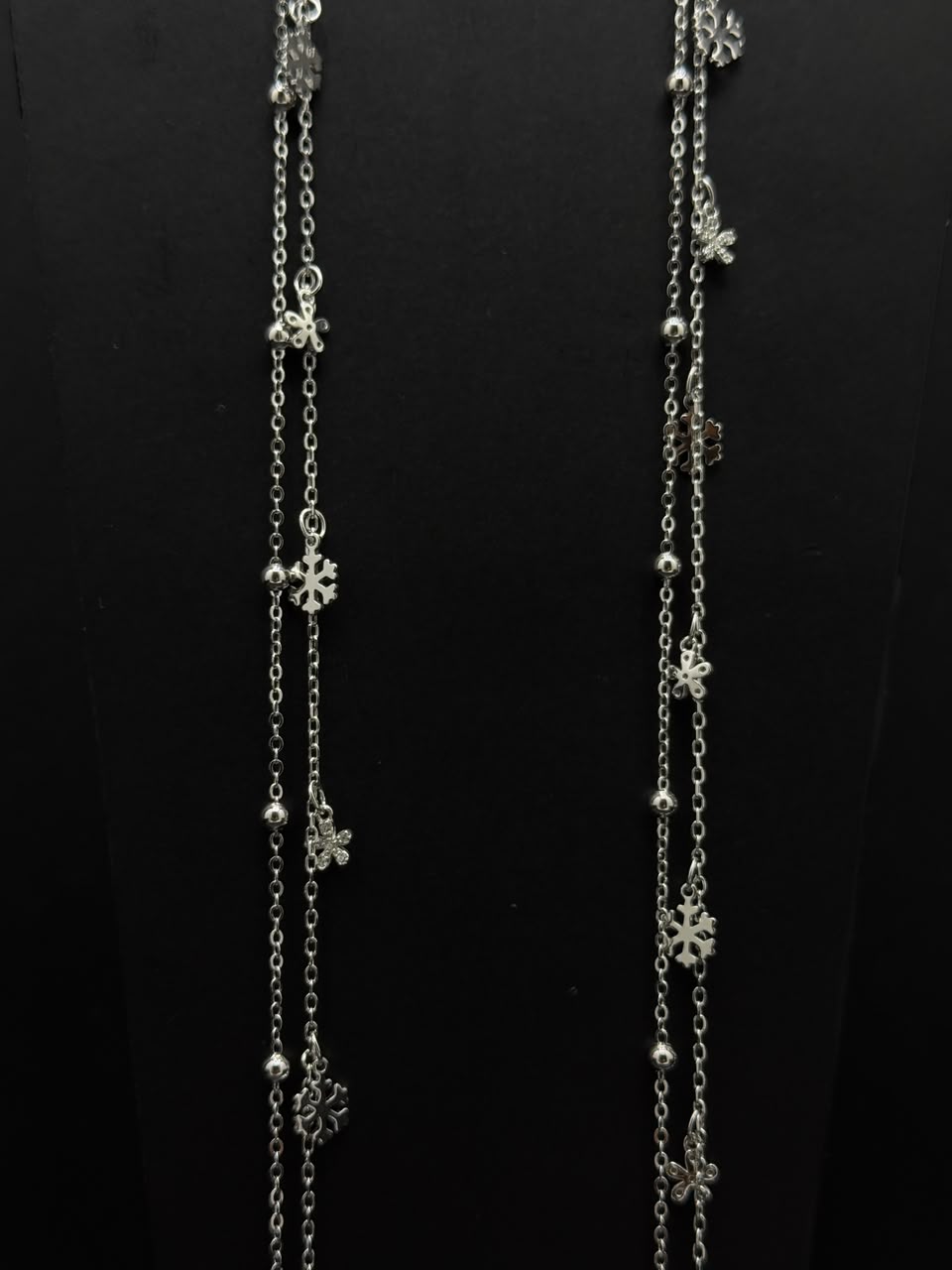 Elegant Floral Charm Layered Anklet #647
