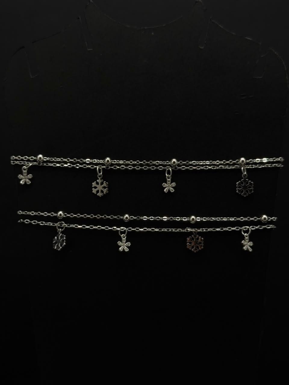 Elegant Floral Charm Layered Anklet #647